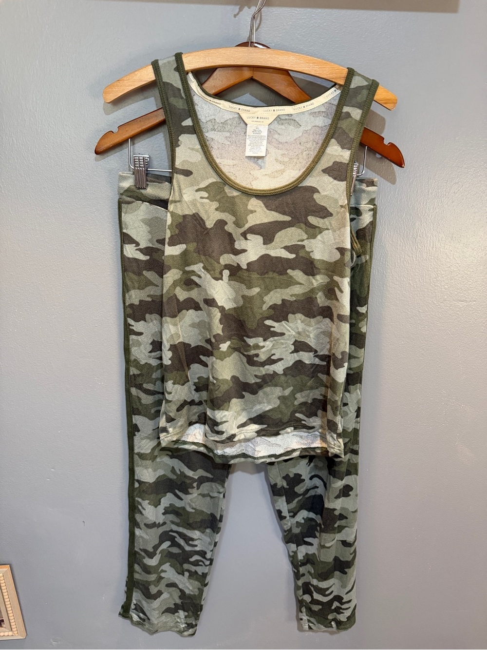 LUCKY BRAND LADIES 4PC CAMO PAJAMA SET SZ S